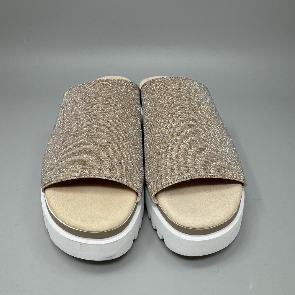 Gabor platform leather slip on sandal shoes Sparkly Beige Size 7.5 US - Picture 4 of 7